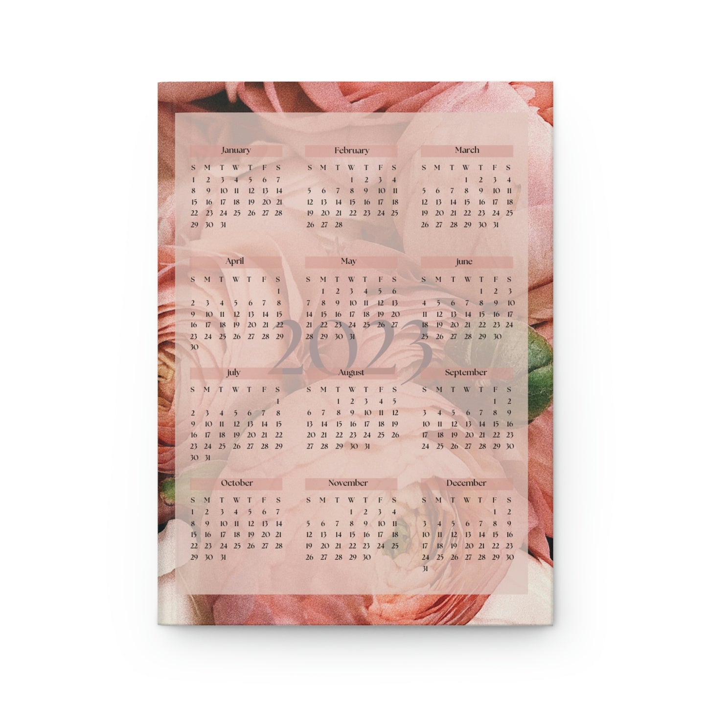 Flower Calendar 2023 Hardcover Journal Matte