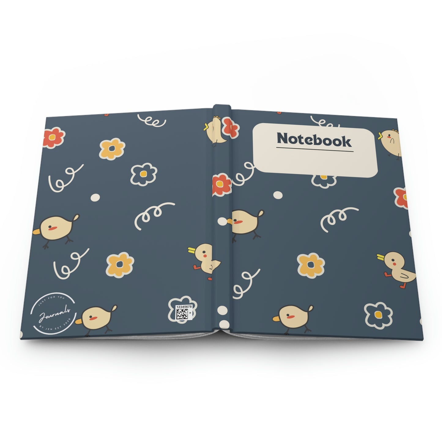 Ducks and Flowers Hardcover Journal Matte