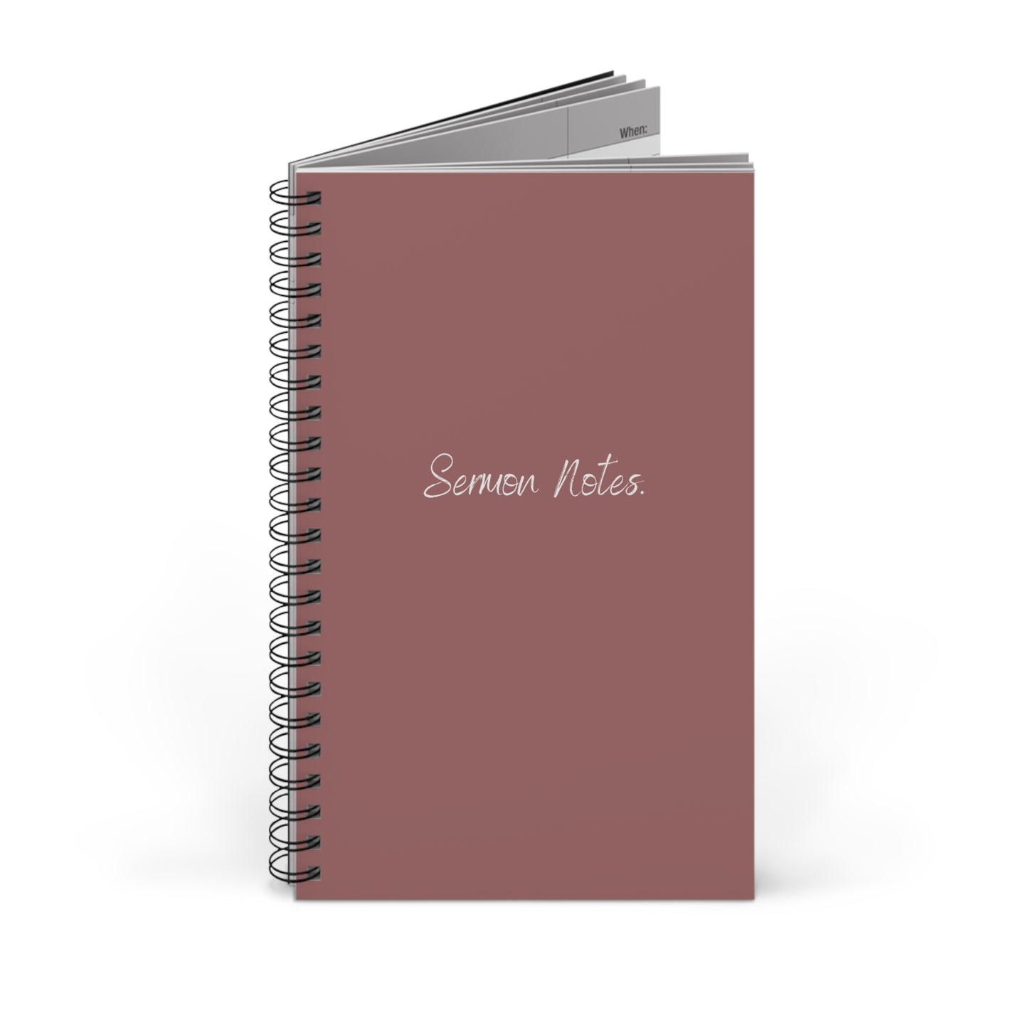 White Lettering Sermon Notes Spiral Journal