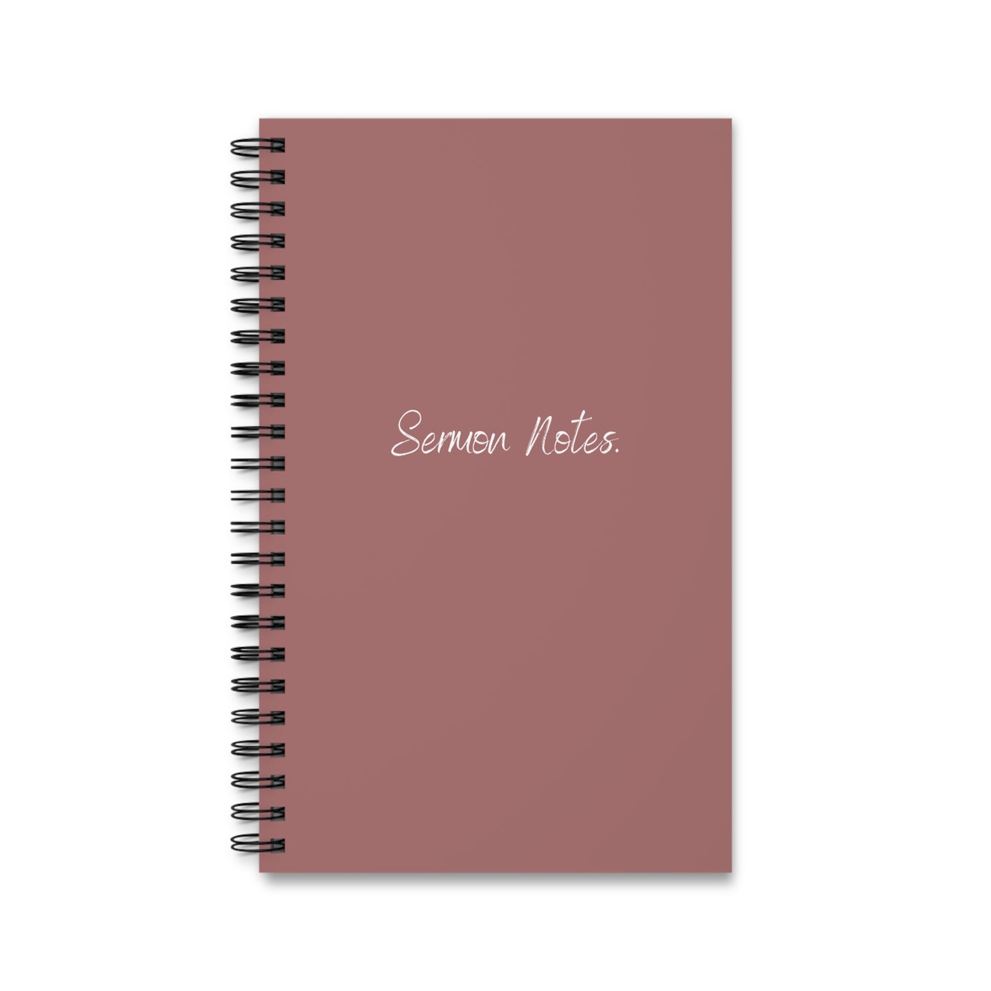 White Lettering Sermon Notes Spiral Journal