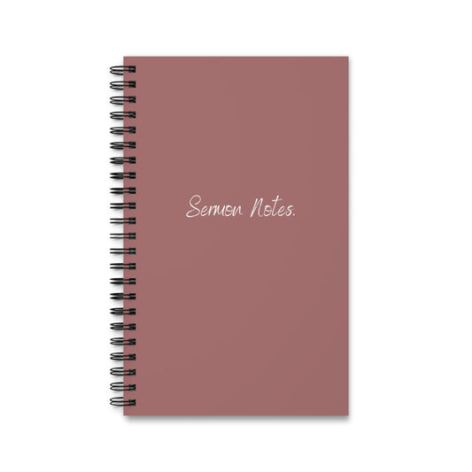 White Lettering Sermon Notes Spiral Journal