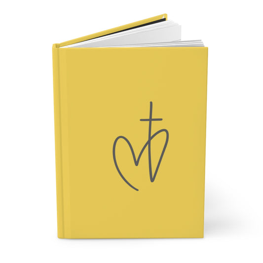 Yellow Heart/Cross Hardcover Journal Matte