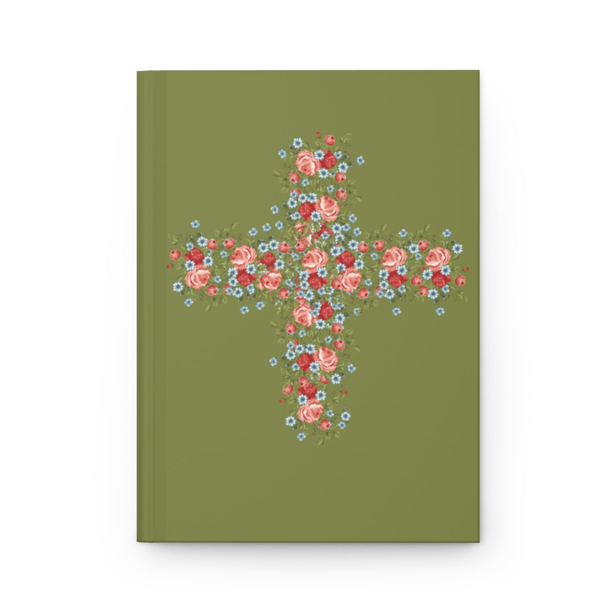 Flower Cross Green Hardcover Journal Matte