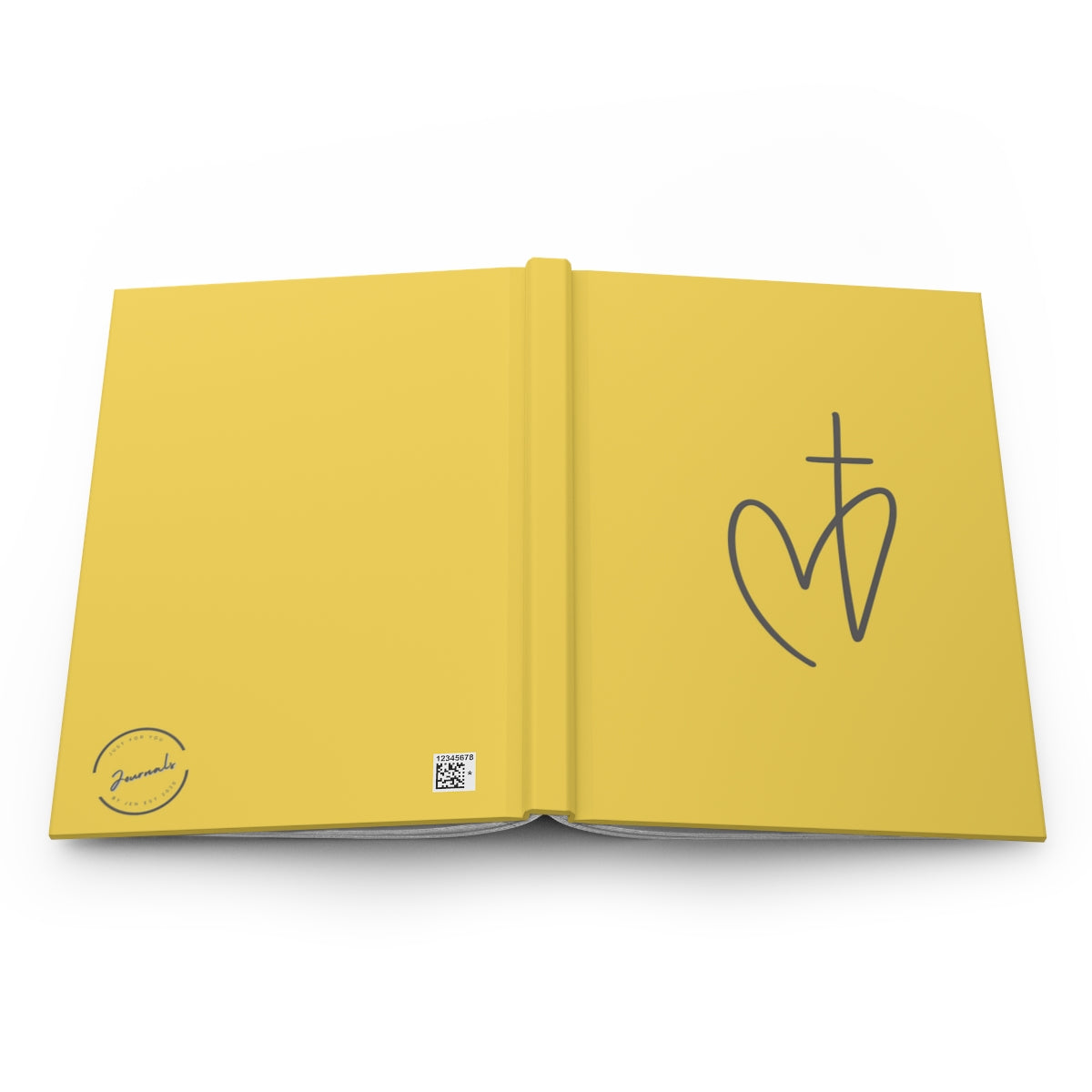 Yellow Heart/Cross Hardcover Journal Matte