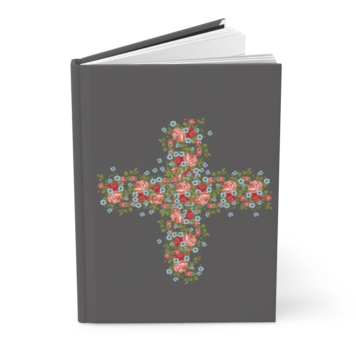 Flower Cross Grey Hardcover Journal Matte